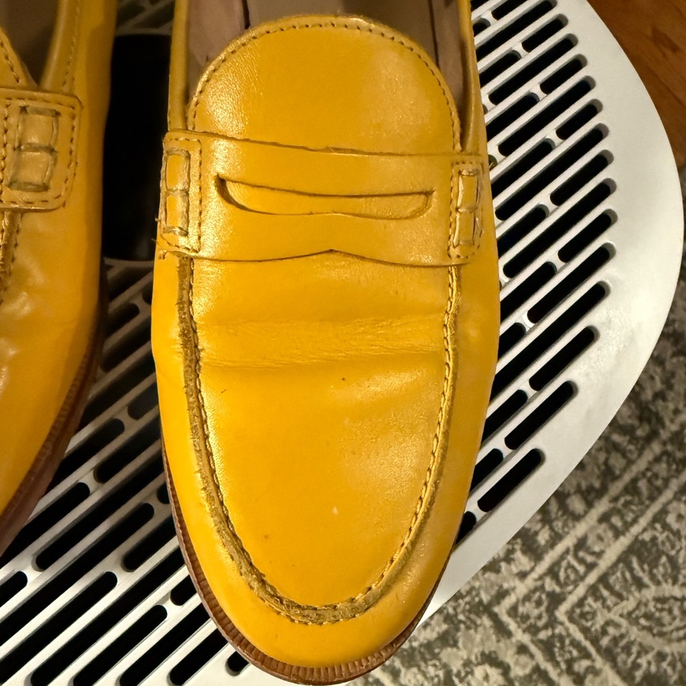 Yellow Leather Women’s  Loafers